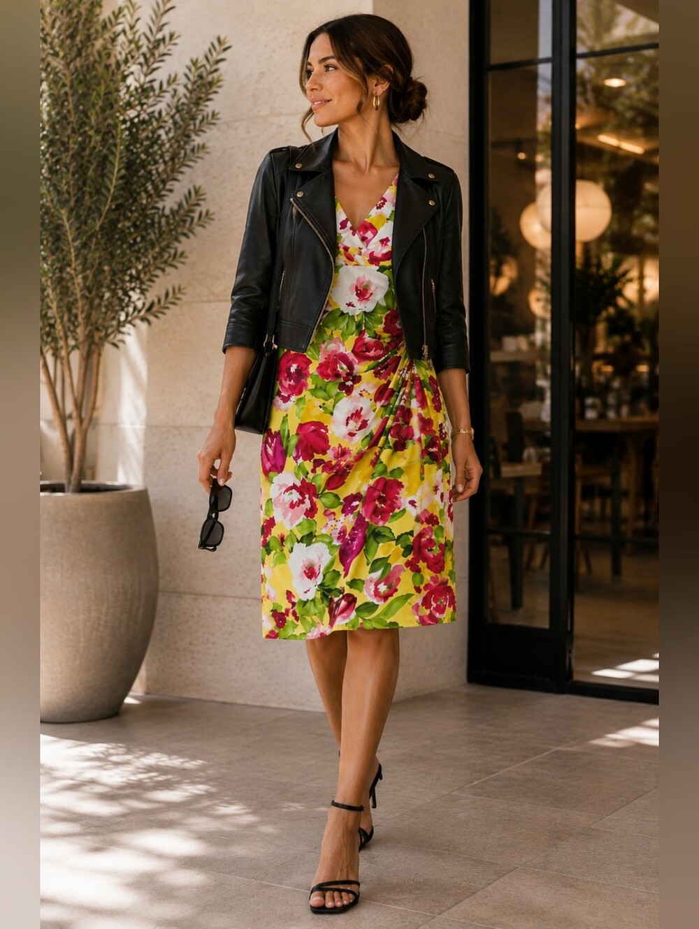 Gorgeous Lauren Ralph Lauren Floral Ruched Dress Size 10